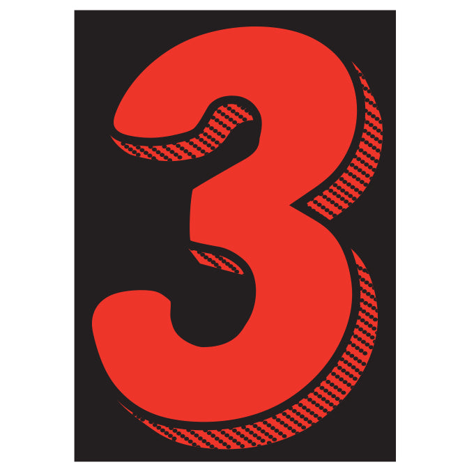 Window Sticker - 7 1/2" Red/Black #3 - Qty. 12