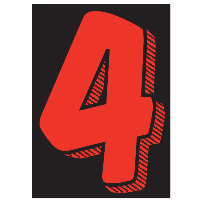 Window Sticker - 7 1/2" Red/Black #4 - Qty. 12