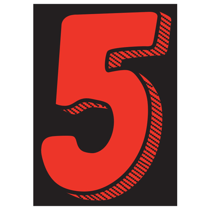 Window Sticker - 7 1/2" Red/Black #5 - Qty. 12