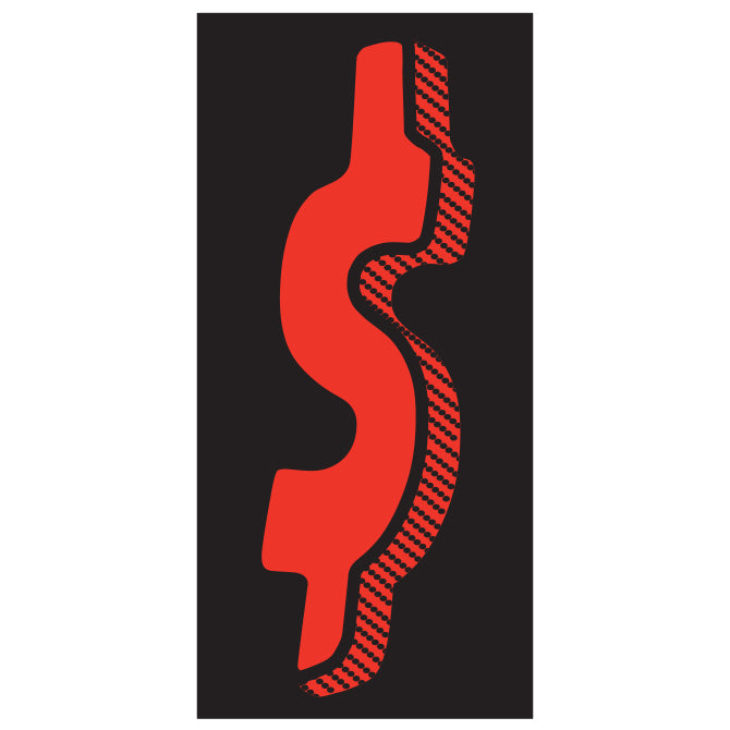Window Sticker - 7 1/2" Red/Black '$' - Qty. 12