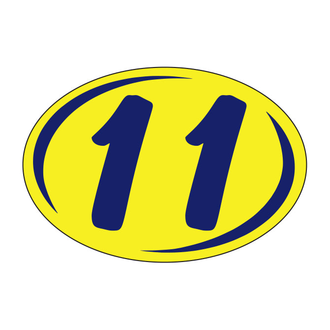 Window Sticker - Rounds - Blue on Yellow - 2011 - Qty. 12