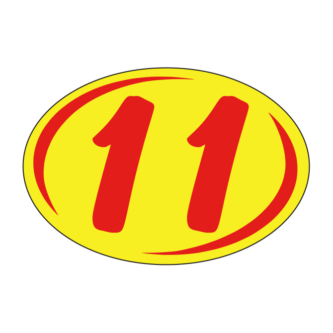 Window Sticker - Rounds - Red on Yellow - 2011 - Qty. 12