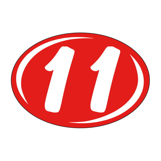 Window Sticker - Rounds - White on Red - 2011 - Qty. 12