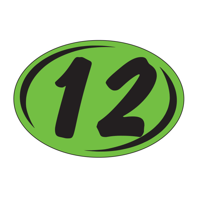 Window Sticker - Rounds - Black on Green - 2012 - Qty. 12