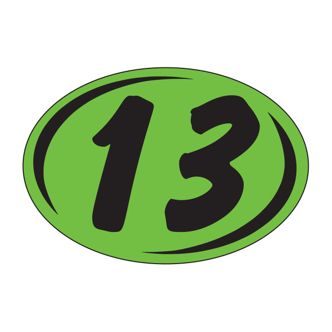 Window Sticker - Rounds - Black on Green - 2013 - Qty. 12