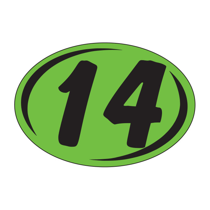 Window Sticker - Rounds - Black on Green - 2014 - Qty. 12