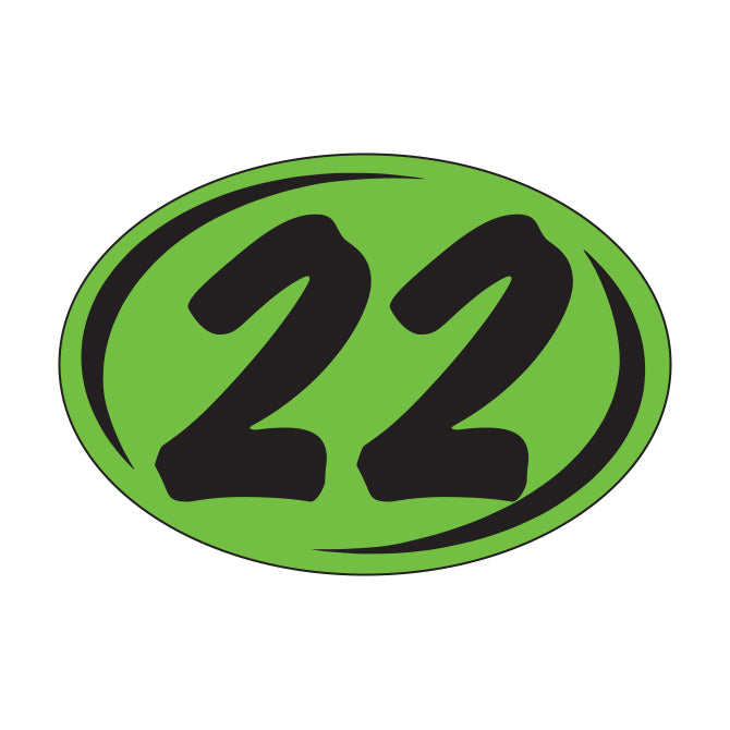 Window Sticker - Rounds - Black on Green - 2022 - Qty. 12