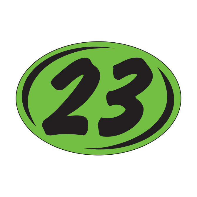 Window Sticker - Rounds - Black on Green - 2023 - Qty. 12