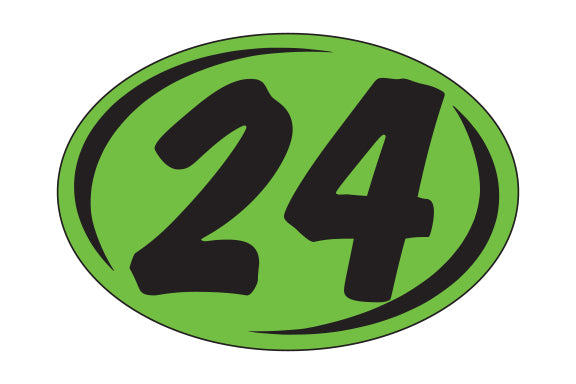 Window Sticker - Rounds - Black on Green - 2024 - Qty. 12