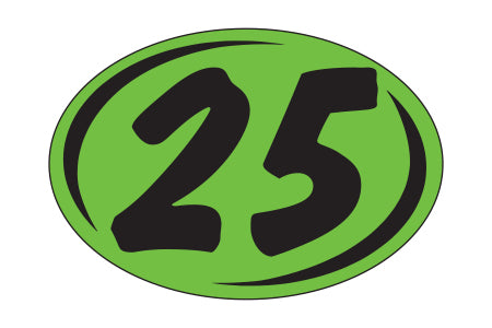 Window Sticker - Rounds - Black on Green - 2025 - Qty. 12