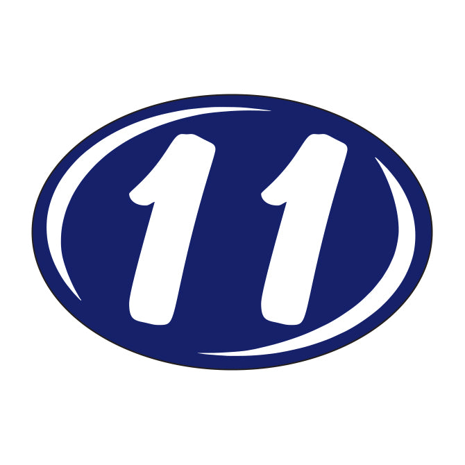 Window Sticker - Rounds - White on Blue - 2011 - Qty. 12