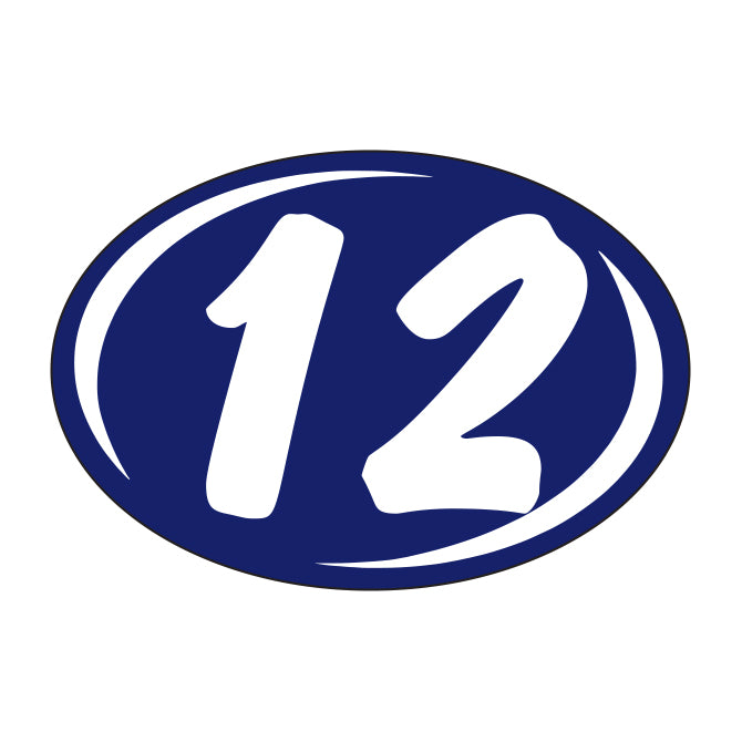 Window Sticker - Rounds - White on Blue - 2012 - Qty. 12