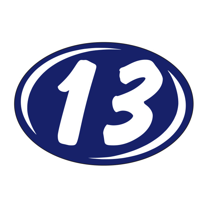 Window Sticker - Rounds - White on Blue - 2013 - Qty. 12