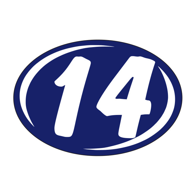 Window Sticker - Rounds - White on Blue - 2014 - Qty. 12