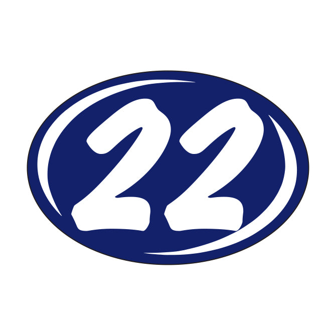 Window Sticker - Rounds - White on Blue - 2022 - Qty. 12