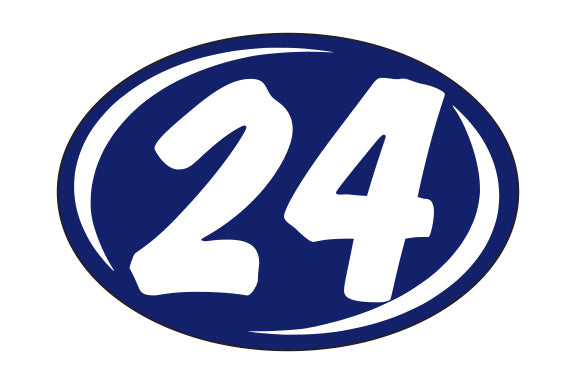 Window Sticker - Rounds - White on Blue - 2024 - Qty. 12