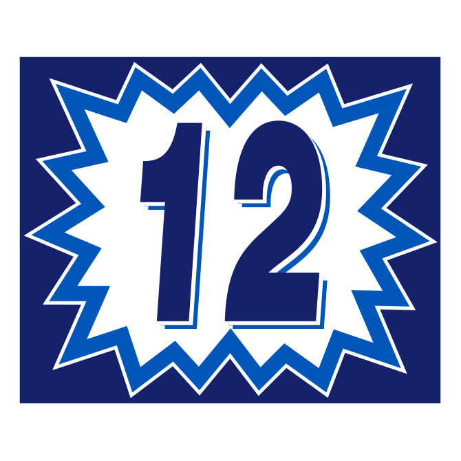 Window Sticker - Blasts - Blue & White - 2012 - Qty. 12