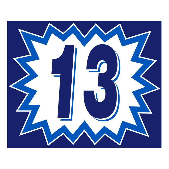 Window Sticker - Blasts - Blue & White - 2013 - Qty. 12