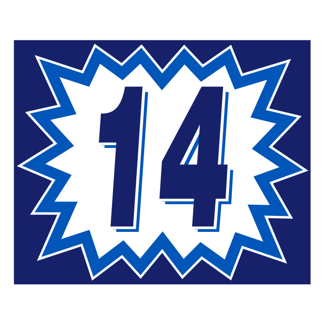 Window Sticker - Blasts - Blue & White - 2014 - Qty. 12