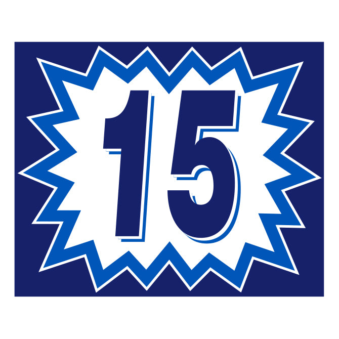 Window Sticker - Blasts - Blue & White - 2015 - Qty. 12