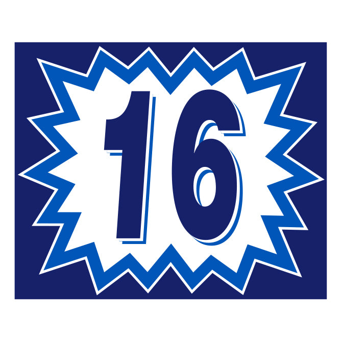 Window Sticker - Blasts - Blue & White - 2016 - Qty. 12