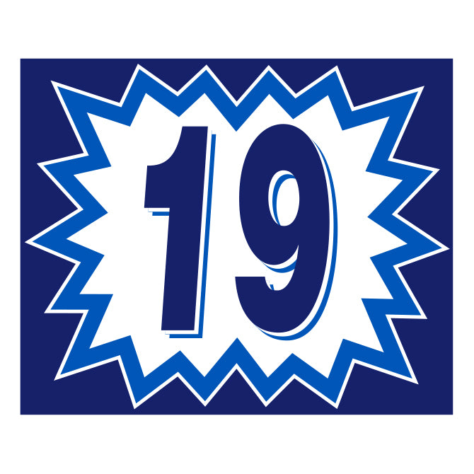 Window Sticker - Blasts - Blue & White - 2019 - Qty. 12