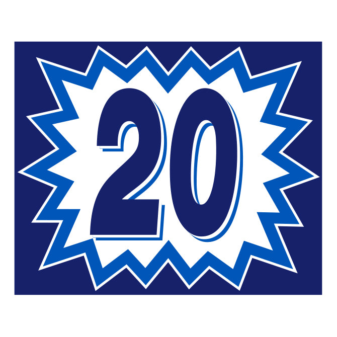 Window Sticker - Blasts - Blue & White - 2020 - Qty. 12