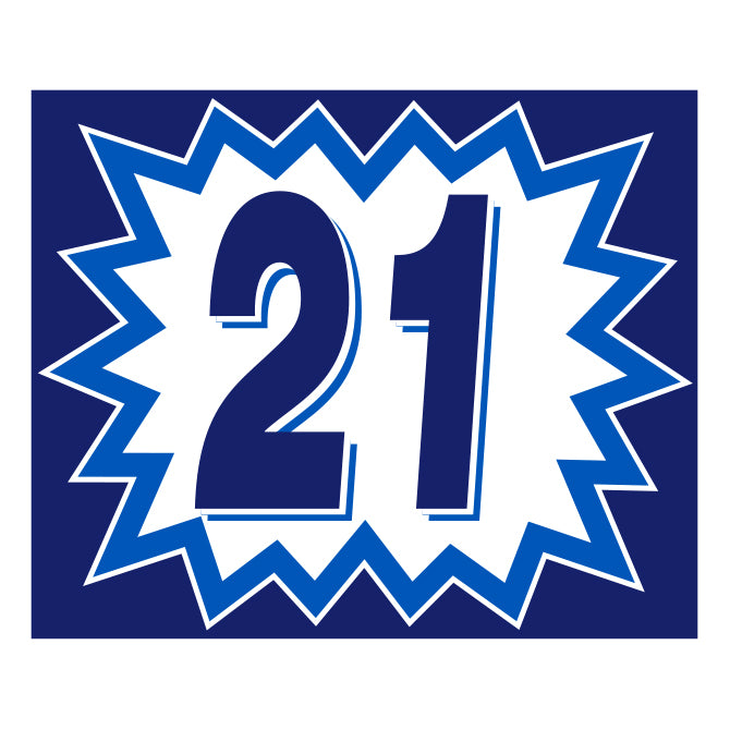 Window Sticker - Blasts - Blue & White - 2021 - Qty. 12