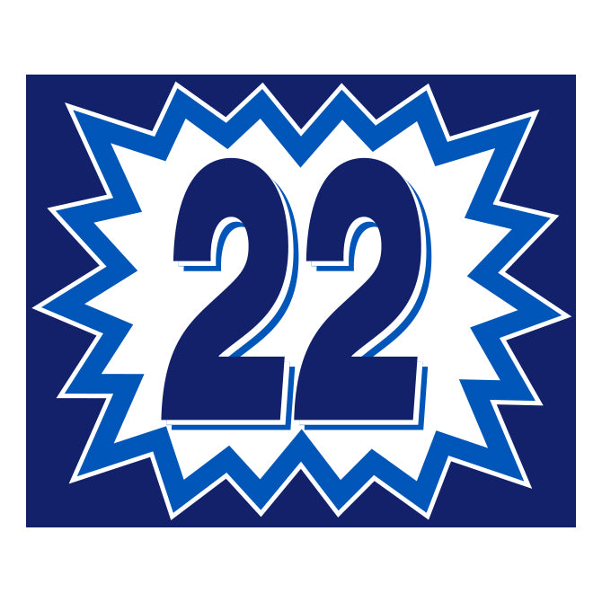 Window Sticker - Blasts - Blue & White - 2022 - Qty. 12
