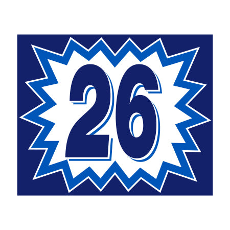 Window Sticker - Blasts - Blue & White - 2026 - Qty. 12