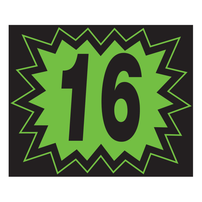 Window Sticker - Blasts - Black & Green - 2016 - Qty. 12