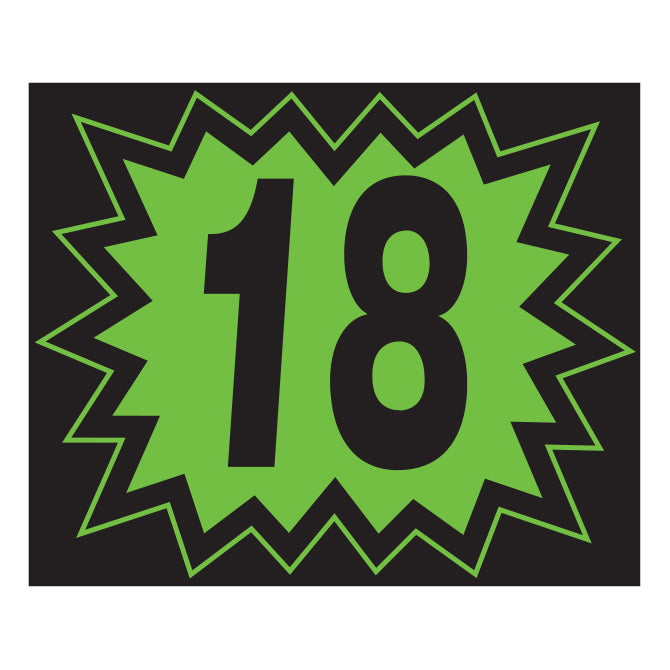 Window Sticker - Blasts - Black & Green - 2018 - Qty. 12