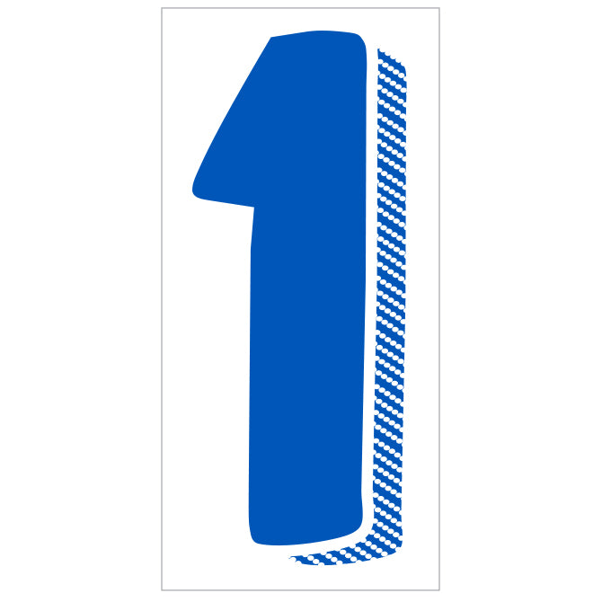 Window Sticker - 7 1/2" Blue/White #1 - Qty. 12