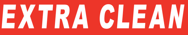 WHITE on RED Slogan - Extra Clean - Qty. 12