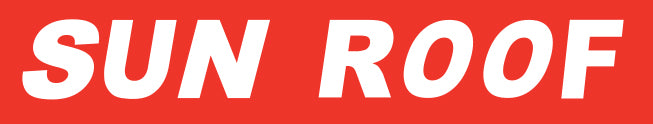 WHITE on RED Slogan - Sun Roof - Qty. 12