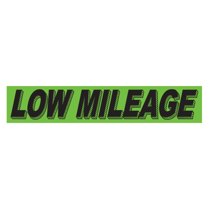 Flourescent Green & Black Slogan - Low Mileage - Qty. 12