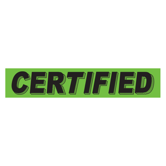 Flourescent Green & Black Slogan - Certified - Qty. 12