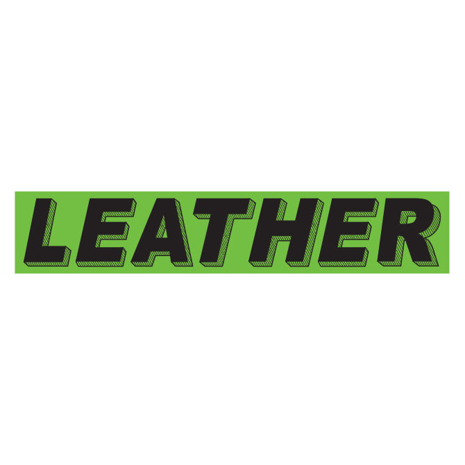 Fluorescent Green & Black Slogan - Leather - Qty. 12