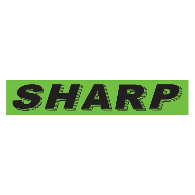 Flourescent Green & Black Slogan - Sharp - Qty. 12