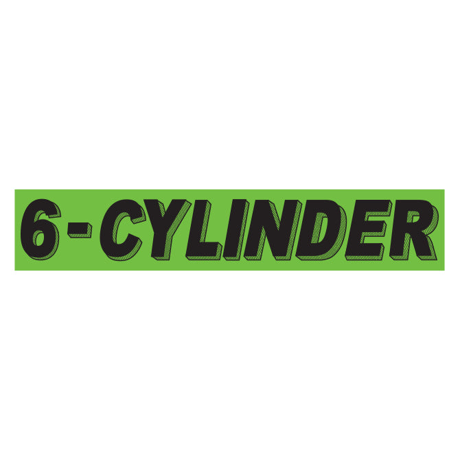 Flourescent Green & Black Slogan - 6-Cylinder - Qty. 12