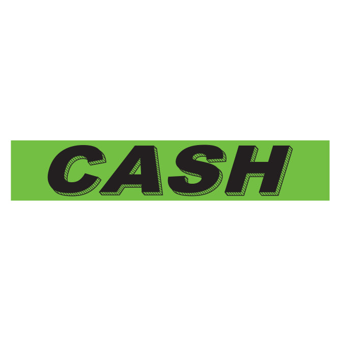 Flourescent Green & Black Slogan - Cash - Qty. 12