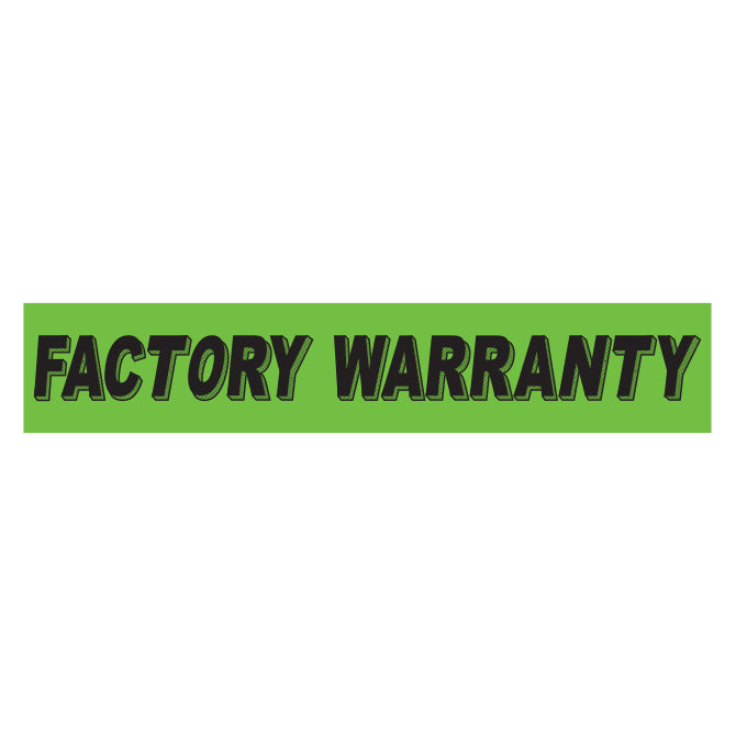 Flourescent Green & Black Slogan -Factory Warranty - Qty. 12