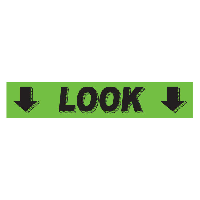 Flourescent Green & Black Slogan - Look - Qty. 12