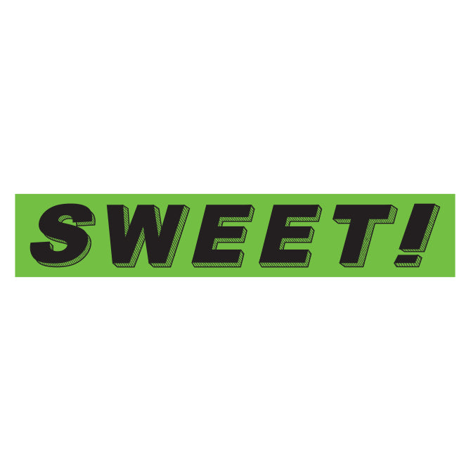 Flourescent Green & Black Slogan - Sweet! - Qty. 12