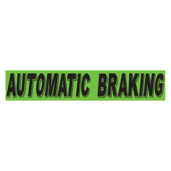 Flourescent Green & Black Slogan - Automatic Braking - Qty. 12