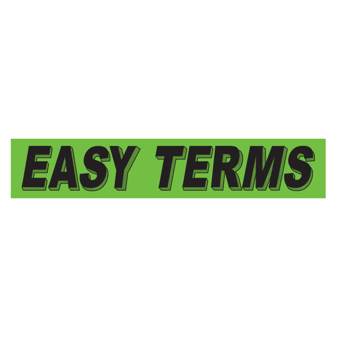 Flourescent Green & Black Slogan - Easy Terms - Qty. 12