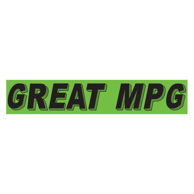 Flourescent Green & Black Slogan - Great MPG - Qty. 12