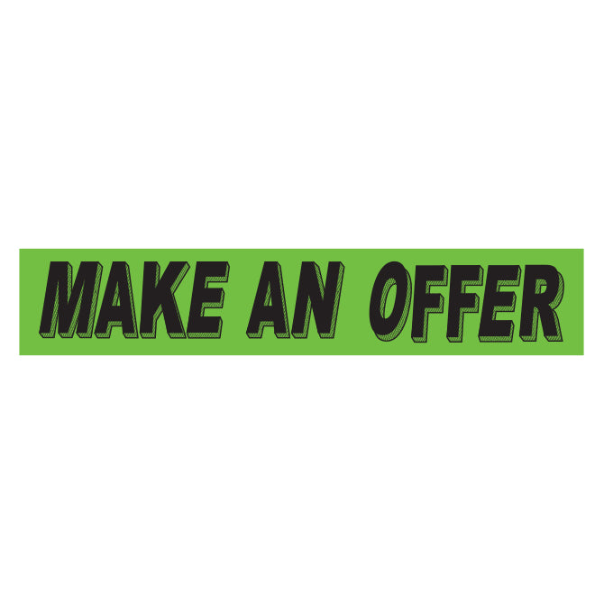 Flourescent Green & Black Slogan - Make Offer - Qty. 12