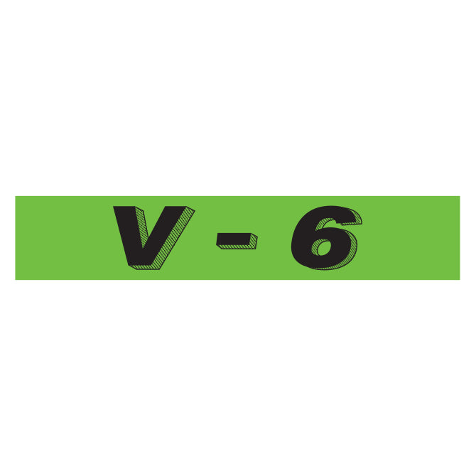 Flourescent Green & Black Slogan - V-6 - Qty. 12