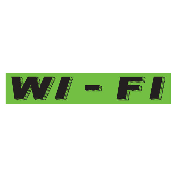 Flourescent Green & Black Slogan - WI-FI - Qty. 12